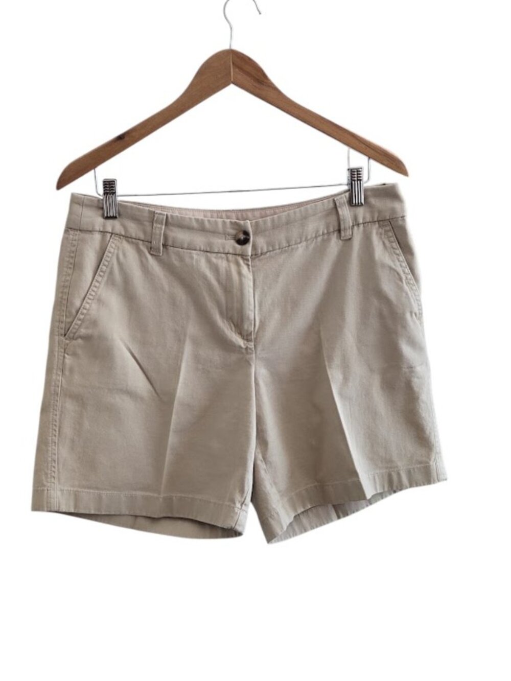 J.Crew Beige Khaki Chino 6'' Shorts Size 8 Classic Preppy EUC
